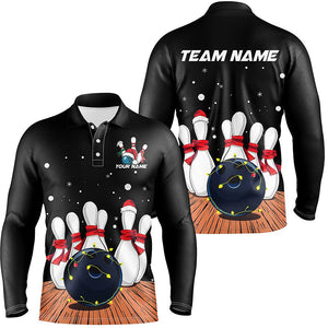 Red Custom Christmas Bowling Team Shirts For Men, Xmas Bowling Team Outfits Christmas Gifts IPHW7856