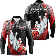 Load image into Gallery viewer, Blue Custom Christmas Bowling Team Shirts For Men, Xmas Bowling Team Outfits Christmas Gifts IPHW7857