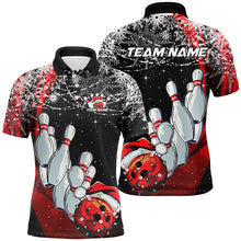 Load image into Gallery viewer, Blue Custom Christmas Bowling Team Shirts For Men, Xmas Bowling Team Outfits Christmas Gifts IPHW7857