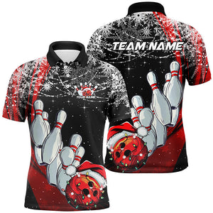 Blue Custom Christmas Bowling Team Shirts For Men, Xmas Bowling Team Outfits Christmas Gifts IPHW7857