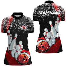 Load image into Gallery viewer, Blue Custom Christmas Bowling Team Shirts For Women, Xmas Bowling Team Outfits Gifts IPHW7857