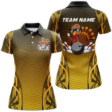 Load image into Gallery viewer, Custom Funny Turkey Bowling Team Shirts For Women, Thanksgiving Bowling Uniform Outfit IPHW7873