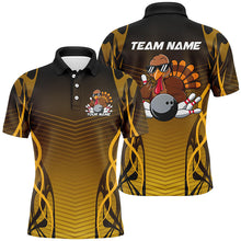 Load image into Gallery viewer, Custom Funny Turkey Bowling Team Shirts For Men, Thanksgiving Bowling Uniform Bowler Outfit IPHW7873