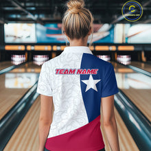 Load image into Gallery viewer, Custom Bowling Pattern Texeas Bowling Women Quarter Zip Shirt, Texas Bowling League Shirt IPHW9629