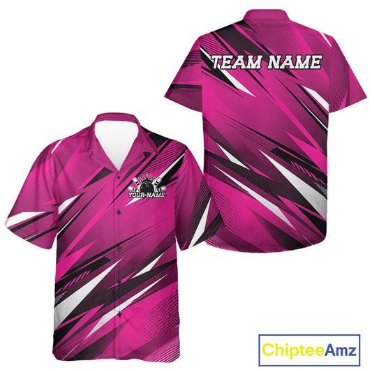 Pink sports jersey with black and white designs, customizable text, and Chiptee Amz branding.