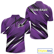 Load image into Gallery viewer, Purple sports jersey with black and white patterns, 'Team Name' text, and Chiptee Amz branding.