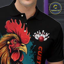 Load image into Gallery viewer, Custom Chicken Bowling Shirts For Men Bowling Polo Shirts Team Bowling League Jersey IPHW5290