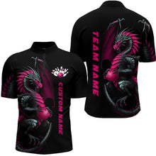 Load image into Gallery viewer, Custom Black And Pink Dragon Bowling Shirts For Men, Dragon Bowling Team Shirt Bowlers Outfit IPHW7293