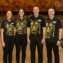 Load image into Gallery viewer, Custom Yellow Thunder Lightning Lion Bowling Shirt For Men, Lion Bowling Team Jerseys IPHW10668