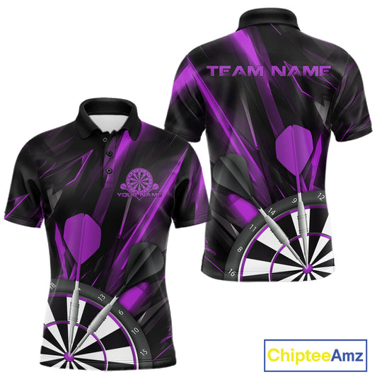 Custom Black And Purple Dart Jerseys, Dart Polo Shirts For Men Team Jerseys IPHW9683