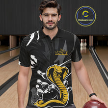 Load image into Gallery viewer, Custom Yellow Cobra Snake Bowling Team Jerseys, Bowling Polo Shirts For Men IPHW9708