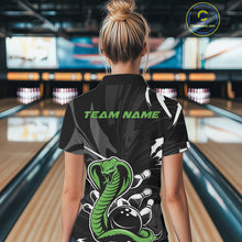 Load image into Gallery viewer, Custom Green Cobra Snake Bowling Team Jerseys, Bowling Polo Shirts For Women IPHW9709
