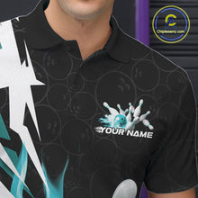 Load image into Gallery viewer, Custom Fiery Pine Green Bowling Men Polo Shirts, Inferno Flame Bowling Team League Shirt IPHW9528