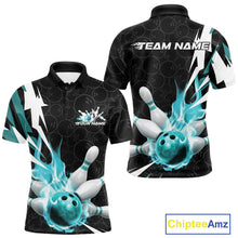 Load image into Gallery viewer, Custom Fiery Pine Green Bowling Men Polo Shirts, Inferno Flame Bowling Team League Shirt IPHW9528