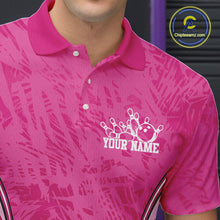 Load image into Gallery viewer, Custom Pink Camo Bowling Team Polo Shirts For Men, Bowling Jerseys Bowler Outfit IPHW9596