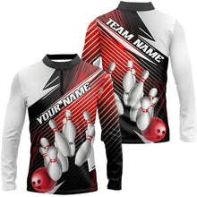 Load image into Gallery viewer, Black And Red Custom Bowling Team Shirts For Men, Bowling Tournament Bowling League Shirt IPHW7935