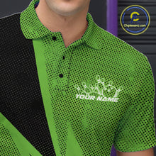 Load image into Gallery viewer, Custom Green Bowling Jerseys, Bowling Team Men Polo Shirts Bowling League Shirt IPHW9392