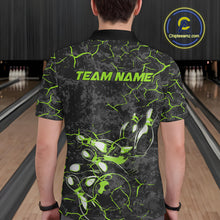 Load image into Gallery viewer, Custom Black And Green Camo Bowling Team Polo Shirts For Men, Bowling League Shirt IPHW9372