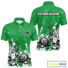 Load image into Gallery viewer, Green Custom Drunk Bowling Ball And Pin Funny Men Polo Shirt, Bowling And Beer Jersey IPHW11236
