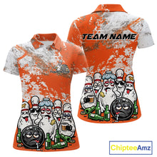 Load image into Gallery viewer, Custom Orange Drunk Bowling Ball And Pins Bowling And Beer Shirt, Funny Bowling Jersey IPHW11263