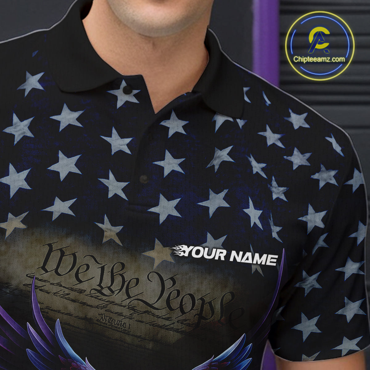 Custom Patriotic We The People Eagle Bowling Team Shirt For Men, Bowling League Shirt IPHW10200