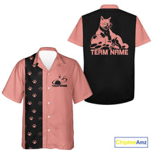 Load image into Gallery viewer, Custom Retro 50S Cat Bowling Button Up Shirt Men And Women, Vintage Cat Bowling Shirt IPHW10099