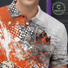 Load image into Gallery viewer, Custom Angry Bowling Ball And Pin Fight Funny Shirt, Orange Bowling And Beer Shirt IPHW11250