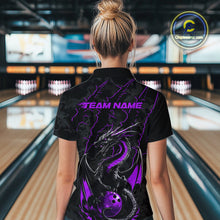 Load image into Gallery viewer, Custom Gray And Purple Camo Dragon Claws Bowling Women Quarter-Zip Shirts, Team Jerseys IPHW9856