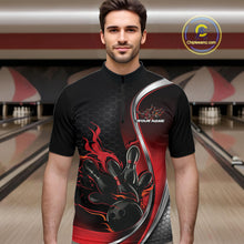 Load image into Gallery viewer, Custom Red Flame Bowling Men Jerseys, Bowling Team League Shirt Bowlers Jerseys IPHW11300