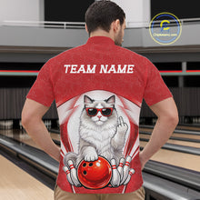 Load image into Gallery viewer, Custom Cool Ragdoll Cat With Funny Gesture Bowling Men Quarter-Zip Shirt, Bowling Team Outfit IPHW11048