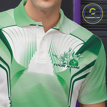 Load image into Gallery viewer, Custom Green Bowling Team Jerseys, Bowling Uniform Bowling League Polo Shirts For Men IPHW9938