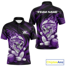 Load image into Gallery viewer, Black and purple sports jersey with skull design and 'Team Name' text on a white background.