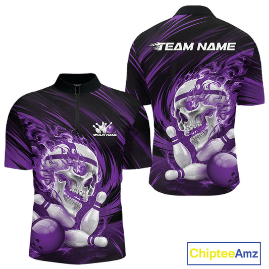 Purple and black sports jersey with skull design and 'Team Name' text on a white background.