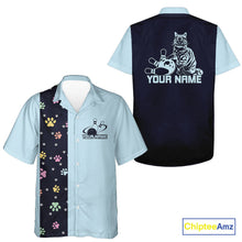 Load image into Gallery viewer, Custom Retro 50S Cat Bowling Button Up Shirt For Men And Women, Classic Cat Bowling Shirt IPHW10070