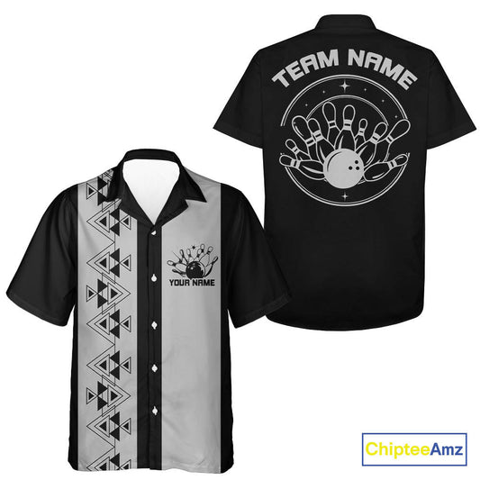 Custom Vintage Retro Style Tribal Bowling Team Hawaiian Shirts, Bowlers Outfit IPHW10082