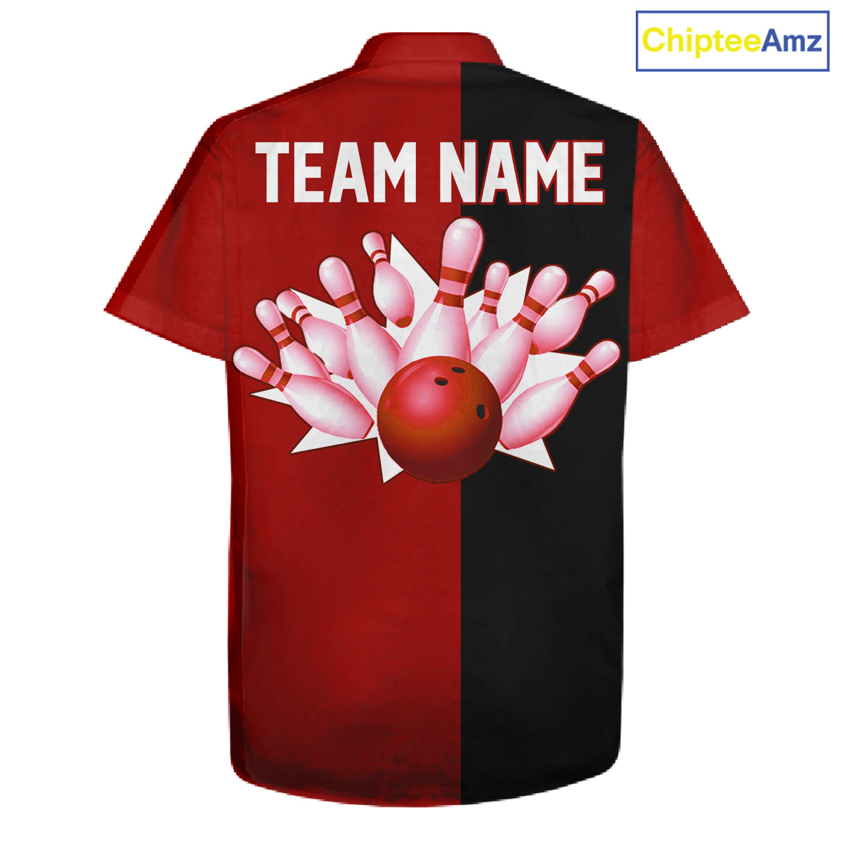 Red and Black retro vintage Bowling Hawaiian Shirt custom Bowling team jerseys NQS11565