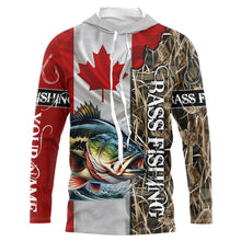 Load image into Gallery viewer, Bass Fishing Canada Flag Camo Custom name All over print shirts - personalized fishing gifts NQS541