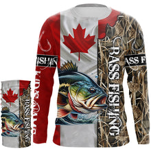 Load image into Gallery viewer, Bass Fishing Canada Flag Camo Custom name All over print shirts - personalized fishing gifts NQS541