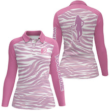 Load image into Gallery viewer, Pink Womens Golf Polo Shirts custom Pink Golf Shirt For Ladies, Gifts for Golf lovers NQS6798