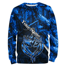 Load image into Gallery viewer, Love hunting deer blue camo personalized deer shirts, deer hunting Shirts NQSD21