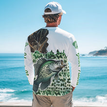 Load image into Gallery viewer, Personalized Crappie Fishing jerseys green scales camo Long Sleeve Fishing sun protection shirts NQS3724