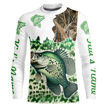 Load image into Gallery viewer, Personalized Crappie Fishing jerseys green scales camo Long Sleeve Fishing sun protection shirts NQS3724