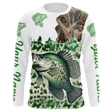 Load image into Gallery viewer, Personalized Crappie Fishing jerseys green scales camo Long Sleeve Fishing sun protection shirts NQS3724