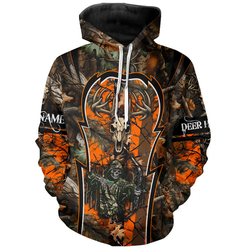 Deer Hunting orange camo Custom Name 3D All over print shirts, personalized deer hunting apparel NQS819