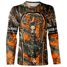 Load image into Gallery viewer, Deer Hunting orange camo Custom Name 3D All over print shirts, personalized deer hunting apparel NQS819