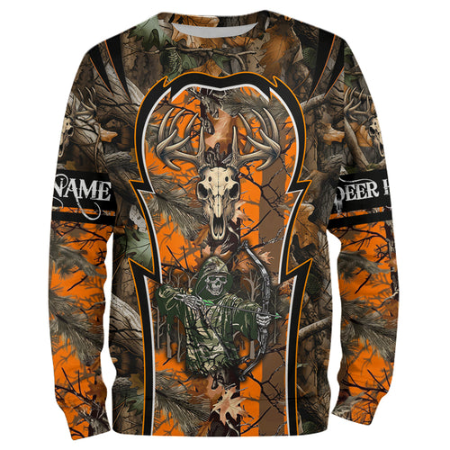 Deer Hunting orange camo Custom Name 3D All over print shirts, personalized deer hunting apparel NQS819