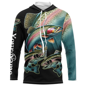 Rainbow Trout Fishing Customize Name UV protection long sleeves fishing shirt, gifts for fishing lover NQS1790