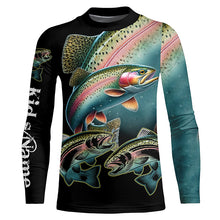 Load image into Gallery viewer, Rainbow Trout Fishing Customize Name UV protection long sleeves fishing shirt, gifts for fishing lover NQS1790