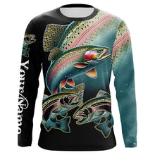 Load image into Gallery viewer, Rainbow Trout Fishing Customize Name UV protection long sleeves fishing shirt, gifts for fishing lover NQS1790