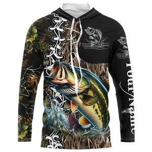 Largemouth bass Fishing Camo Customize Name 3D All Over print shirts personalized fishing apparel NQS441